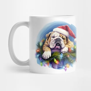 Lazy Bulldog at Christmas Mug